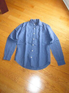 Pre-owned Men's Gap Blue Striped Cotton Linen Shirt Size Small